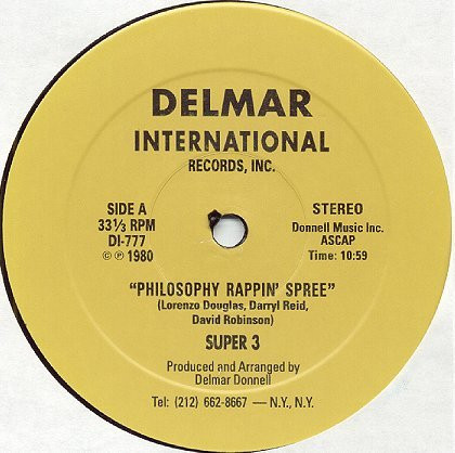 Super 3 – Philosophy Rappin' Spree (1980, Vinyl) - Discogs