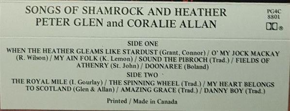 télécharger l'album Peter Glen & Coralie - Songs Of Shamrock And Heather