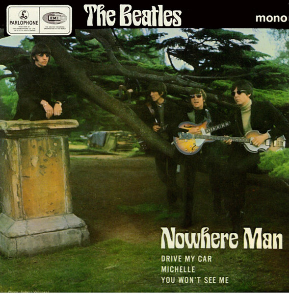 The Beatles Nowhere Man Wall Clock Image of Vinyl 45 RPM Record 10" 