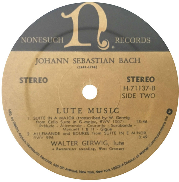 lataa albumi Johann Sebastian Bach Walter Gerwig - Lute Music