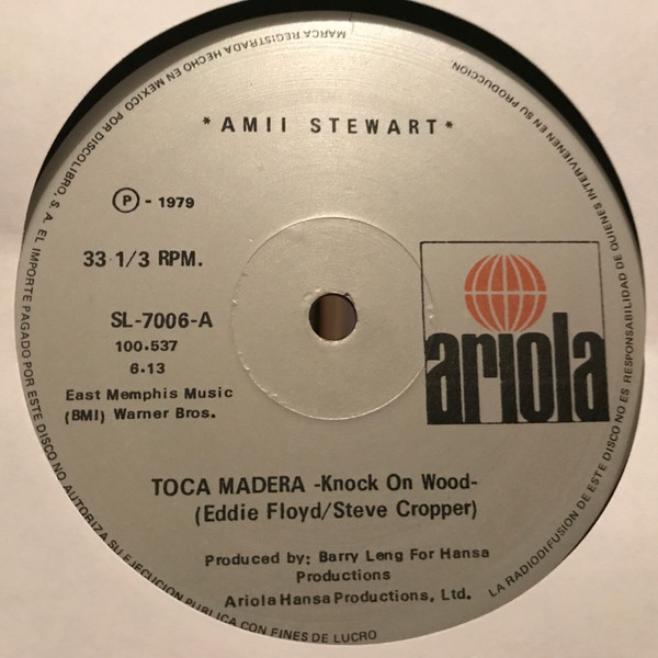 Amii Stewart - Knock On Wood / Light My Fire | Releases | Discogs
