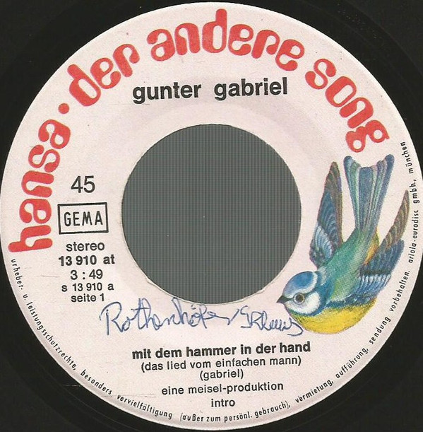 baixar álbum Gunter Gabriel - Mit Dem Hammer In Der Hand Das Lied Vom Einfachen Mann