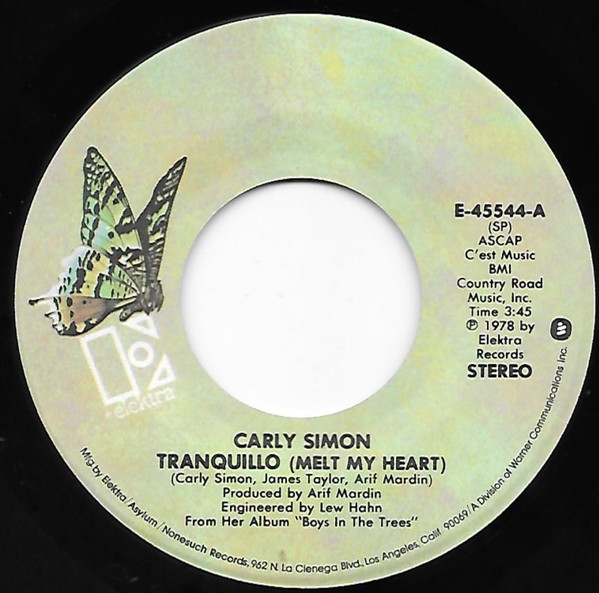 Carly Simon – Tranquillo (Melt My Heart) (1978, SP - Specialty