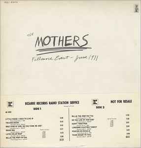 The Mothers – Fillmore East - June 1971 (1971, Vinyl) - Discogs