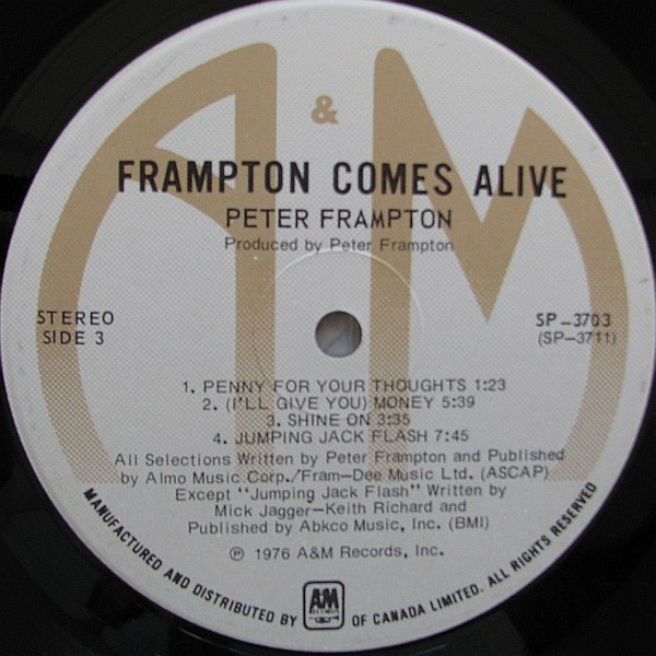 Peter Frampton - Frampton Comes Alive | A&M Records (SP-3703) - 7