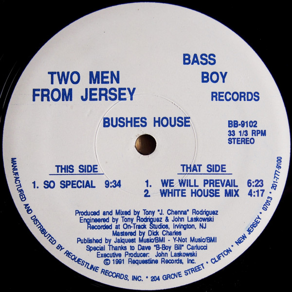 Two Men From Jersey – Bushes House (1991, Vinyl) - Discogs
