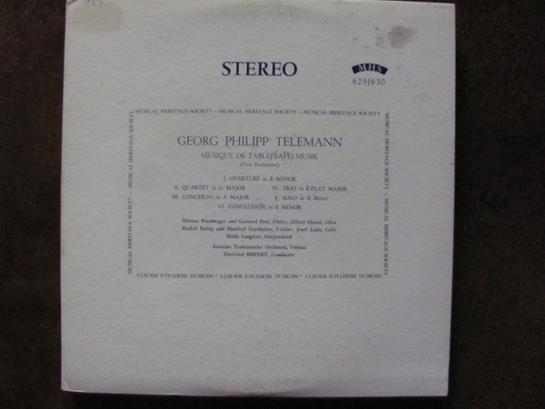 descargar álbum Georg Philipp Telemann, Dietfried Bernet - Musique De Table Tafelmusik