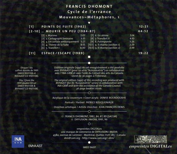 télécharger l'album Francis Dhomont - Cycle De LErrance