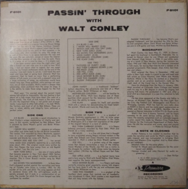 lataa albumi Walt Conley - Passin Through With Walt Conley
