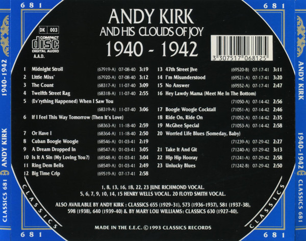 ladda ner album Andy Kirk And His Clouds Of Joy - 1940 1942