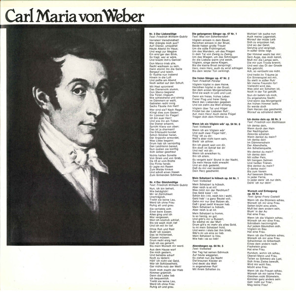 Album herunterladen Hermann Prey, Leonard Hokanson - Hermann Prey Singt Lieder Von Carl Maria Von Weber