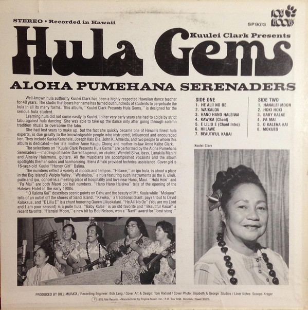 last ned album Aloha Pumehana Serenaders - Kuulei Clark Presents Hula Gems
