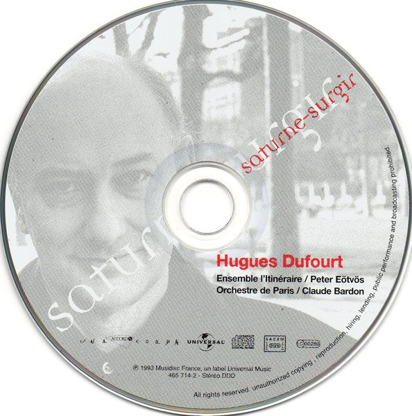 last ned album Hugues Dufourt Ensemble L'Itinéraire, Peter Eötvös, Orchestre De Paris, Claude Bardon - Saturne Surgir