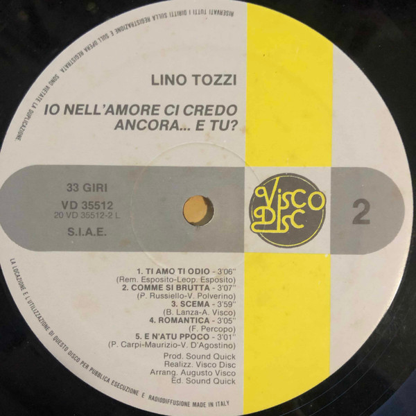 lataa albumi Lino Tozzi - Io NellAmore Ci Credo Ancora E Tu