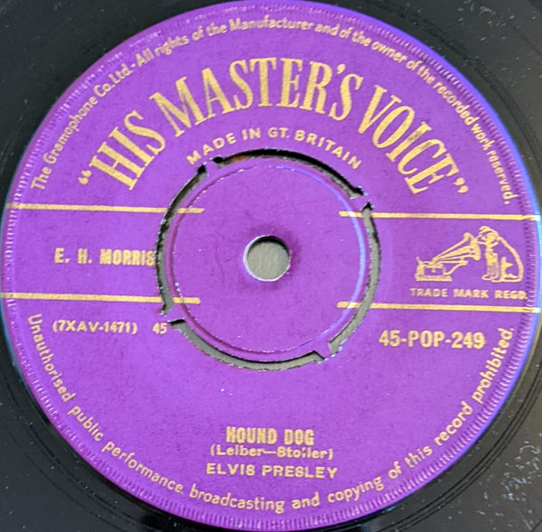 Elvis Presley – Hound Dog (1956, Gold Text, Vinyl) - Discogs