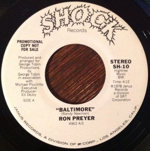 Ron Preyer – Baltimore / If You Don't Want My Love (1978, Vinyl