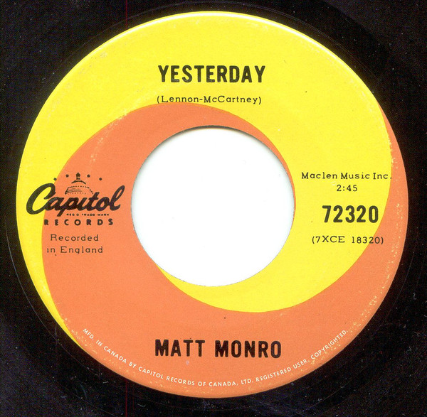 baixar álbum Matt Monro - Yesterday Just Yesterday