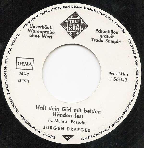 baixar álbum Jürgen Draeger - Du Kannst Alles Von Mir Haben Halt Dein Girl Mit Beiden Händen Fest