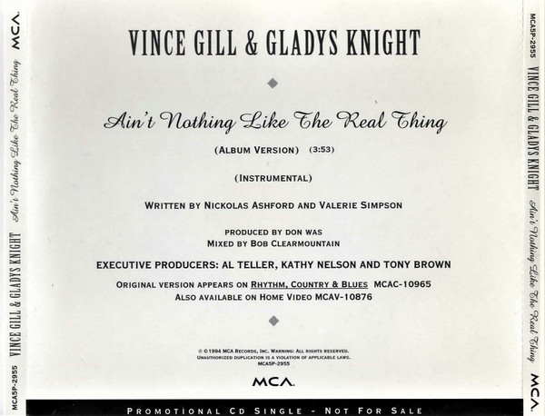 baixar álbum Vince Gill And Gladys Knight - Aint Nothing Like The Real Thing