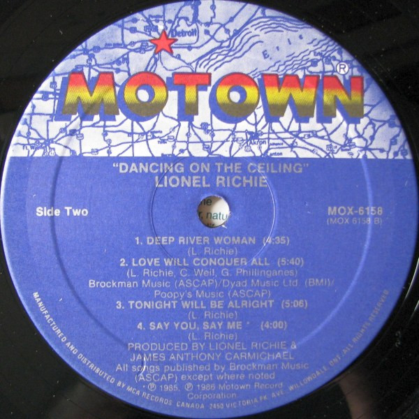 Lionel Richie - Dancing On The Ceiling | Motown (MOX 6158) - 5