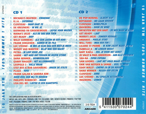 descargar álbum Various - 10 Jaar VTM 100 Nummer 1 Hits Tien Om Te Zien 8999