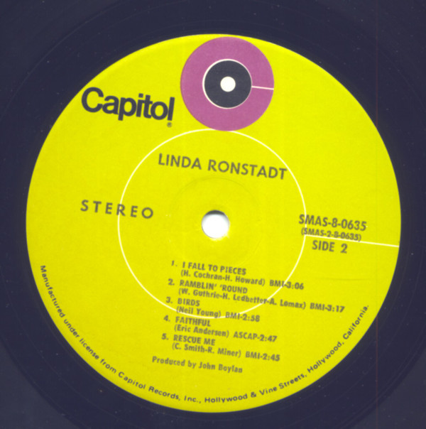 Linda Ronstadt - Linda Ronstadt | Capitol Records (SMAS-8-0635) - 5