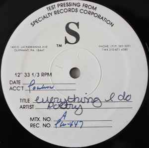 Poetry – Everything I Do (1989, Vinyl) - Discogs
