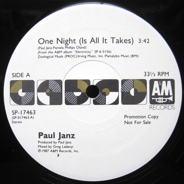 Paul Janz – One Night (Is All It Takes) (1987, Vinyl) - Discogs