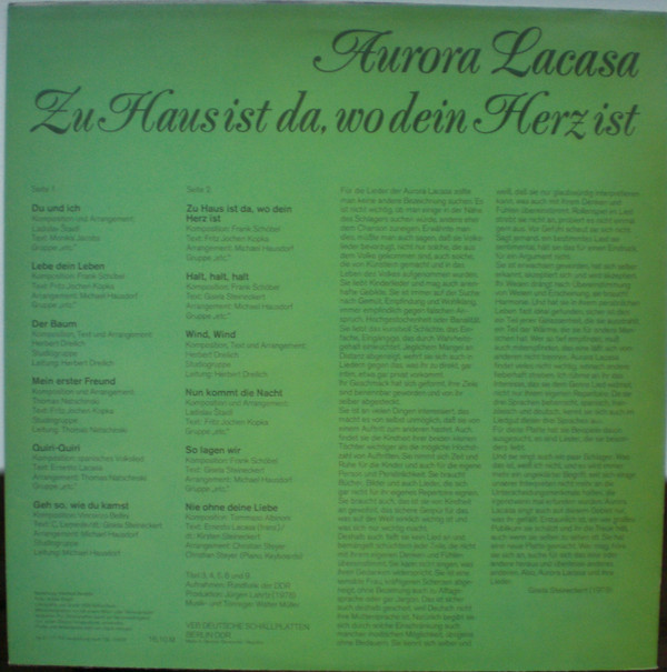 ladda ner album Aurora Lacasa - Zu Haus Ist Da Wo Dein Herz Ist