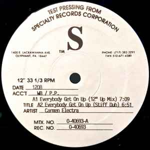 Carmen Electra – Everybody Get On Up (1992, Vinyl) - Discogs