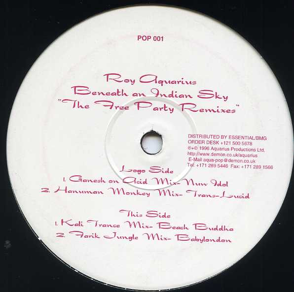 descargar álbum Roy Aquarius - Beneath An Indian Sky The Free Party Remixes