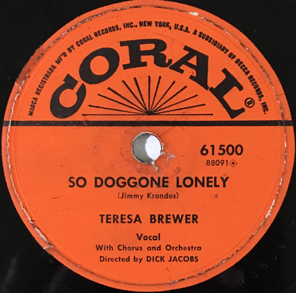 ladda ner album Teresa Brewer - Baby Be My Boy So Doggone Lonely