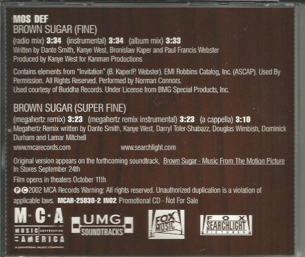 Mos Def – Brown Sugar (2002, Vinyl) - Discogs