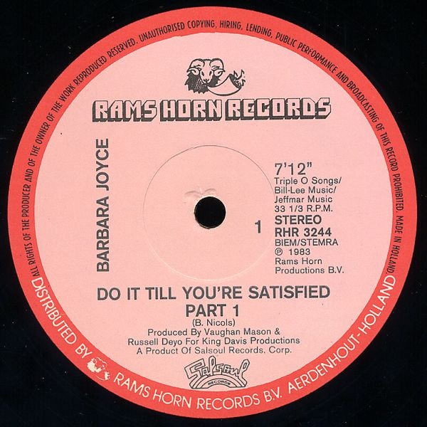 descargar álbum Barbara Joyce - Do It Till Youre Satisfied
