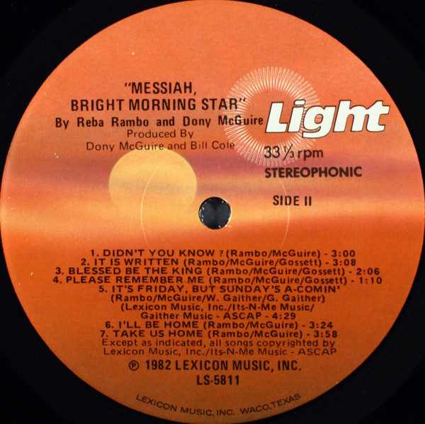 baixar álbum Reba Rambo & Dony McGuire - Messiah Bright Morning Star