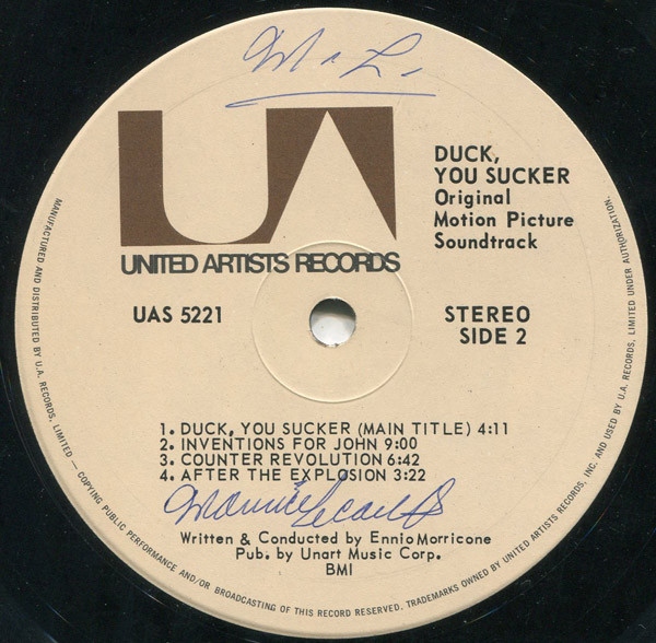 Ennio Morricone - Duck, You Sucker (Original Motion Picture Soundtrack) | United Artists Records (UAS 5221) - 5