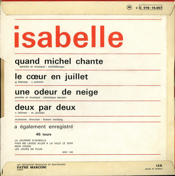 télécharger l'album Isabelle - Quand Michel Chante