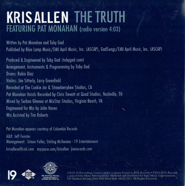 descargar álbum Kris Allen Featuring Pat Monahan - The Truth