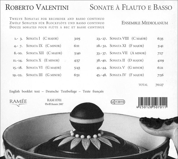 ladda ner album Roberto Valentini Ensemble Mediolanum - Sonate À Flauto E Basso