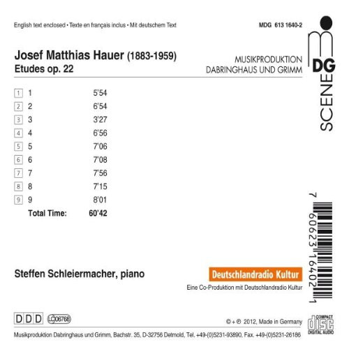 last ned album Josef Matthias Hauer Steffen Schleiermacher - Etudes Op 22