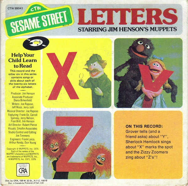 Sesame Street Letters Of The Alphabet Xyz 1976 Vinyl Discogs