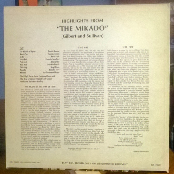 ladda ner album Gilbert & Sullivan - Highlights From The Mikado