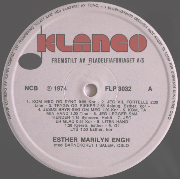 Album herunterladen Esther Marilyn Engh Med Barnekoret I Salem, Oslo - Gi Lys