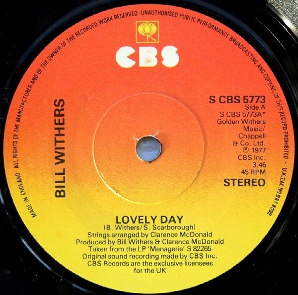 Bill Withers – Lovely Day (1977, Vinyl) - Discogs