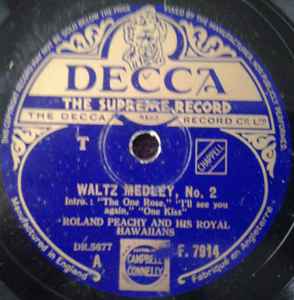 Roland Peachy And His Royal Hawaiians - Waltz Medley No. 2 / Who's Sorry Now ? album cover
