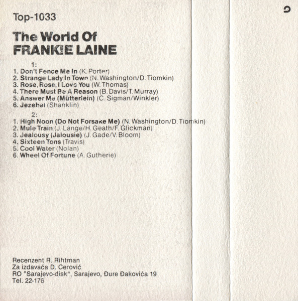 Album herunterladen Frankie Laine - The World Of Frankie Laine