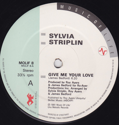 Sylvia Striplin – Give Me Your Love (1986, Vinyl) - Discogs