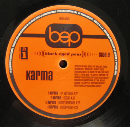 Black Eyed Peas : Karma (LP, clean, inst, acapella, live)/One Way (karma  rmx, inst, acapella) (12-inch, Vinyl record) -- Dusty Groove is Chicago's  Online Record Store