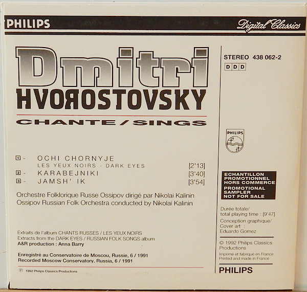 télécharger l'album Dmitri Hvorostovsky - Russian Folk Songs Chants Russes
