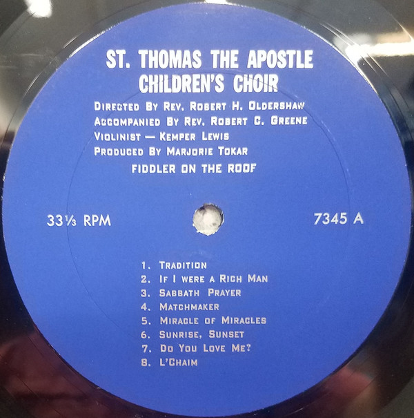 baixar álbum St Thomas The Apostle Children's Choir - St Thomas The Apostle Childrens Choir Sings Fiddler On The Roof And Oliver